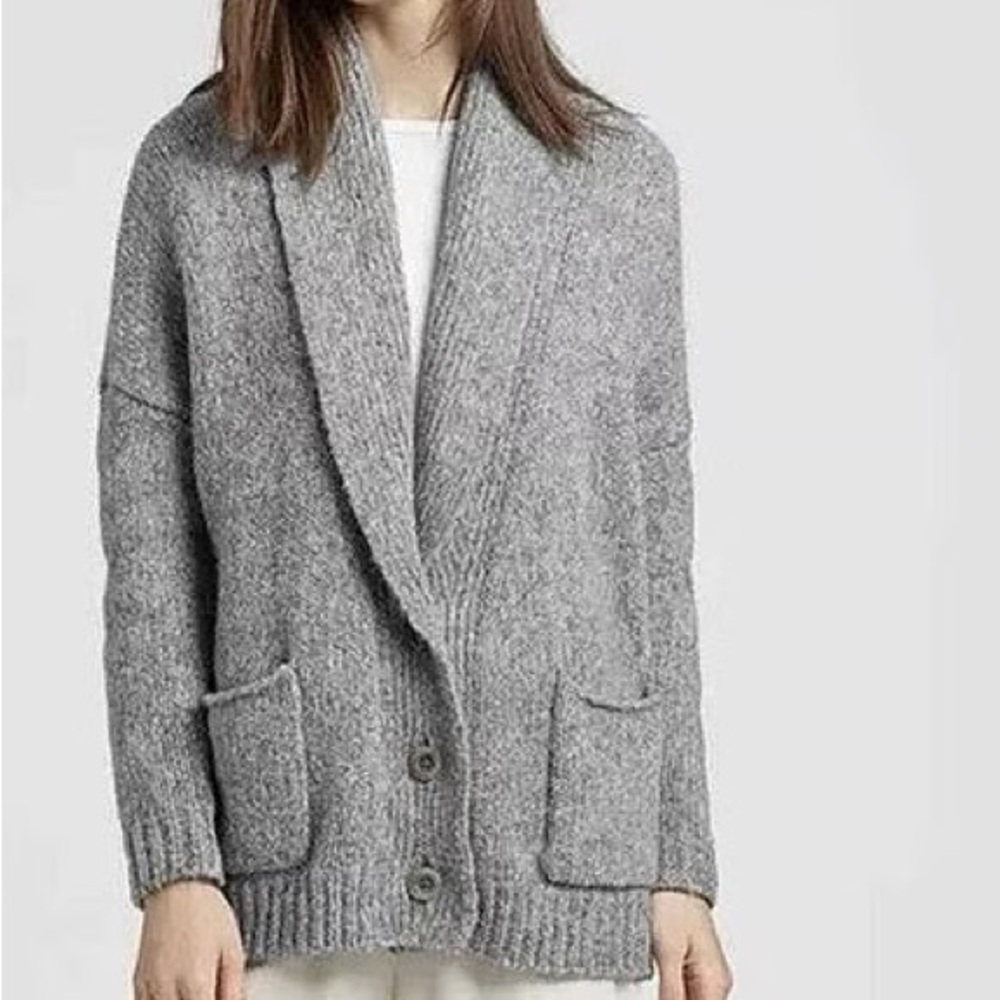 Eileen Fisher Alpaca Blend Shawl-Collar Cardigan Oversized LG/XL